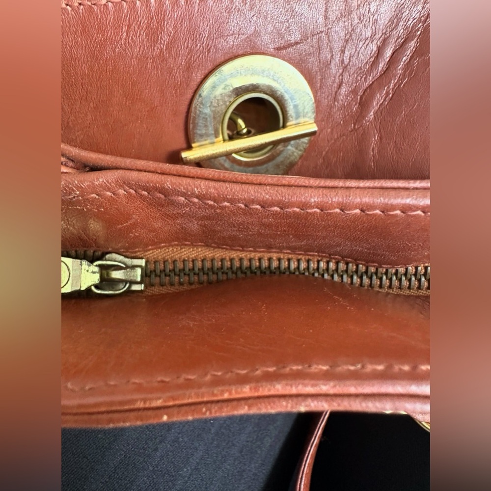 MCM Vicetos Cognac Chain Shoulder Tote Bag - Picture 16 of 16